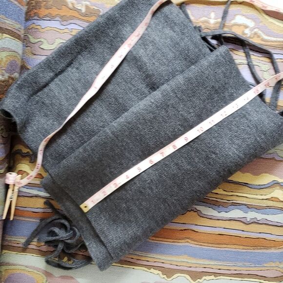 Lucky Brand Charcoal Gray Large Winter Scarf with Fringe - Picture 4 of 4